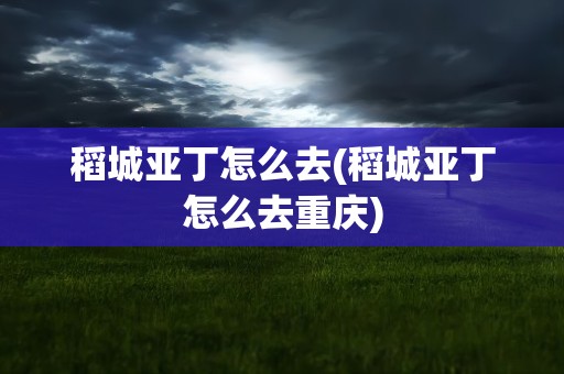 稻城亚丁怎么去(稻城亚丁怎么去重庆)