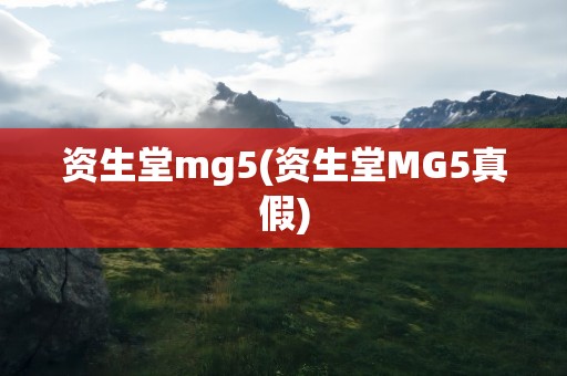 资生堂mg5(资生堂MG5真假)