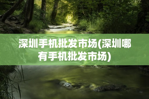 深圳手机批发市场(深圳哪有手机批发市场)