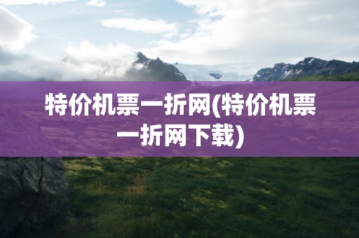 特价机票一折网(特价机票一折网下载)