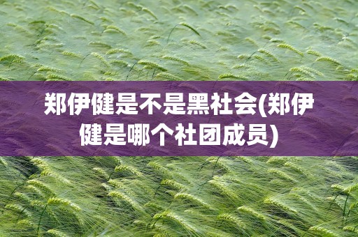 郑伊健是不是黑社会(郑伊健是哪个社团成员)