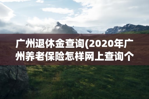 广州退休金查询(2020年广州养老保险怎样网上查询个人帐户信息)