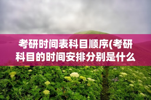 考研时间表科目顺序(考研科目的时间安排分别是什么)