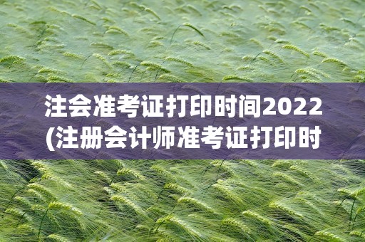 注会准考证打印时间2022(注册会计师准考证打印时间2022)