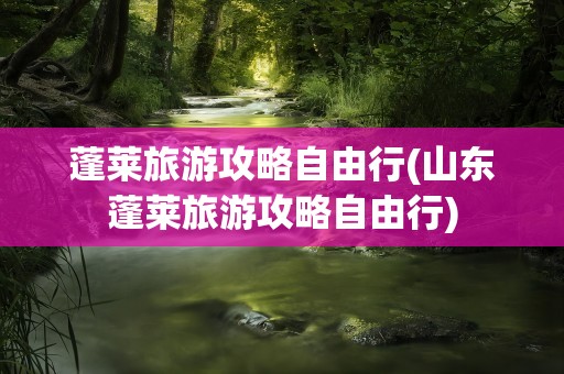 蓬莱旅游攻略自由行(山东蓬莱旅游攻略自由行)