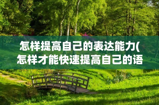 怎样提高自己的表达能力(怎样才能快速提高自己的语言表达能力)