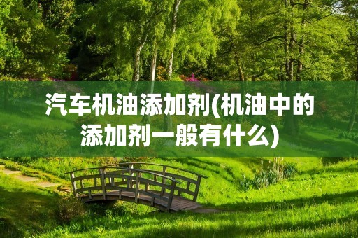 汽车机油添加剂(机油中的添加剂一般有什么)