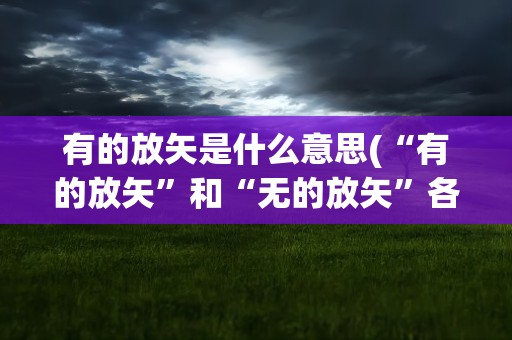 有的放矢是什么意思(“有的放矢”和“无的放矢”各是什么意思)