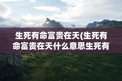 生死有命富贵在天(生死有命富贵在天什么意思生死有命富贵的意思)