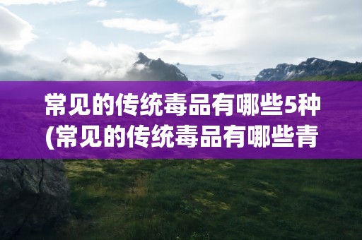 常见的传统毒品有哪些5种(常见的传统毒品有哪些青骄第二课堂答案)