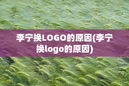 李宁换LOGO的原因(李宁换logo的原因)