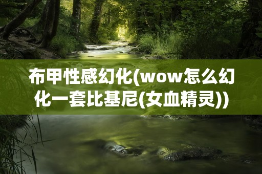 布甲性感幻化(wow怎么幻化一套比基尼(女血精灵))