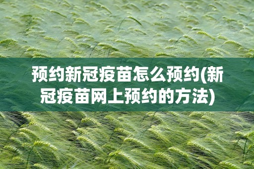 预约新冠疫苗怎么预约(新冠疫苗网上预约的方法)