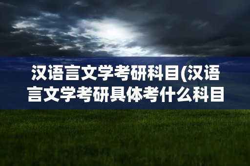 汉语言文学考研科目(汉语言文学考研具体考什么科目)