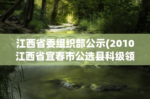 江西省委组织部公示(2010江西省宜春市公选县科级领导干部公告)