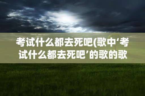 考试什么都去死吧(歌中‘考试什么都去死吧’的歌的歌名是什么)