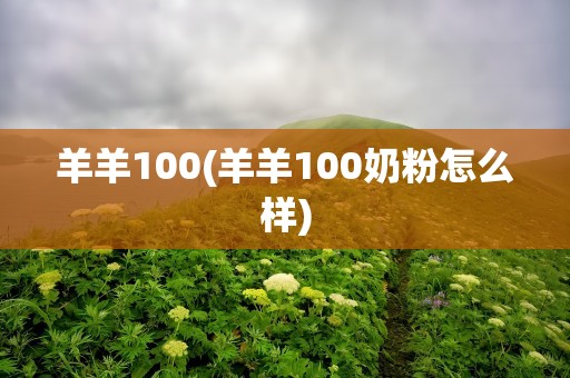 羊羊100(羊羊100奶粉怎么样)