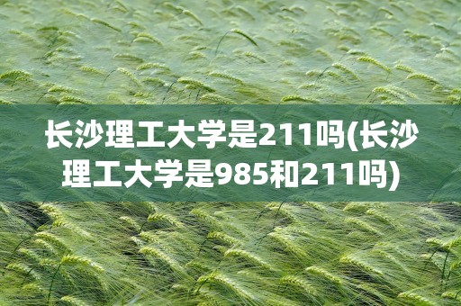 长沙理工大学是211吗(长沙理工大学是985和211吗)