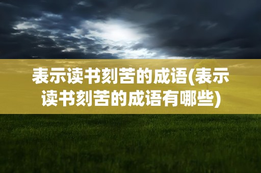 表示读书刻苦的成语(表示读书刻苦的成语有哪些)