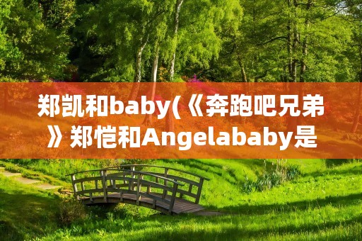 郑凯和baby(《奔跑吧兄弟》郑恺和Angelababy是情侣关系吗)