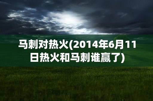 马刺对热火(2014年6月11日热火和马刺谁赢了)