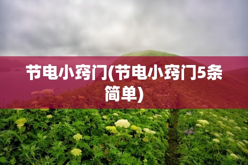 节电小窍门(节电小窍门5条简单)