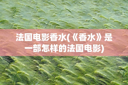 法国电影香水(《香水》是一部怎样的法国电影)