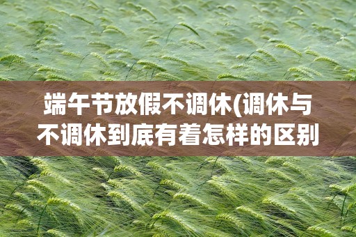 端午节放假不调休(调休与不调休到底有着怎样的区别)