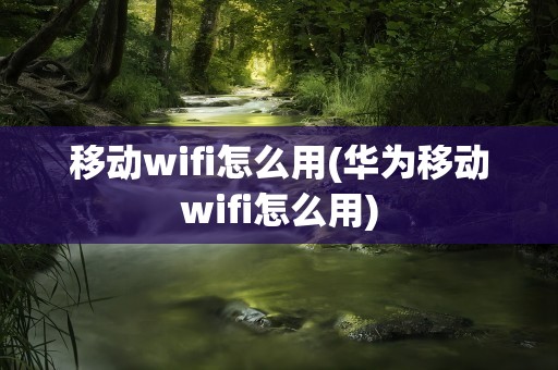 移动wifi怎么用(华为移动wifi怎么用)