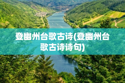 登幽州台歌古诗(登幽州台歌古诗诗句)