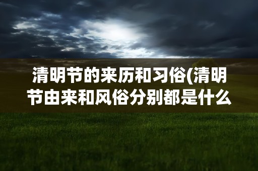 清明节的来历和习俗(清明节由来和风俗分别都是什么)