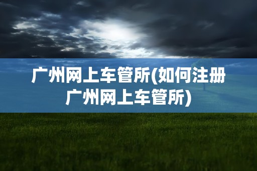 广州网上车管所(如何注册广州网上车管所)