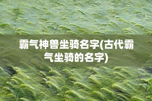 霸气神兽坐骑名字(古代霸气坐骑的名字)