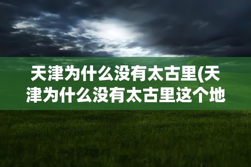 天津为什么没有太古里(天津为什么没有太古里这个地方)