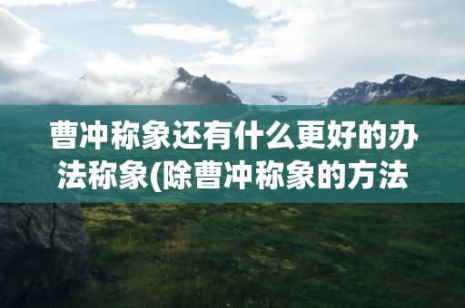 曹冲称象还有什么更好的办法称象(除曹冲称象的方法外还有什么方法可以称象)