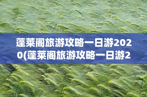 蓬莱阁旅游攻略一日游2020(蓬莱阁旅游攻略一日游2023)