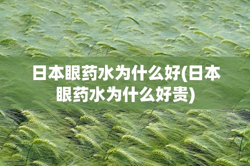 日本眼药水为什么好(日本眼药水为什么好贵)