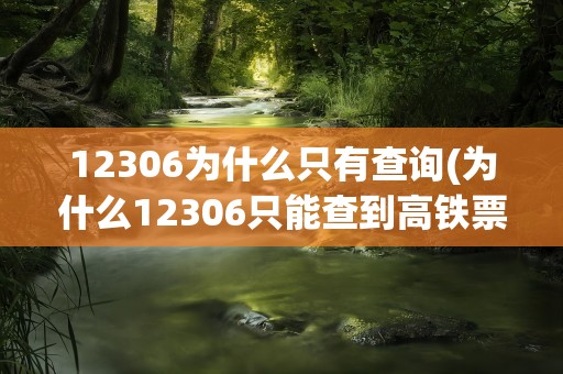 12306为什么只有查询(为什么12306只能查到高铁票查不到火车票)