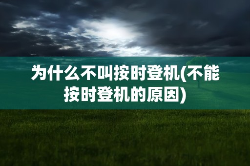 为什么不叫按时登机(不能按时登机的原因)