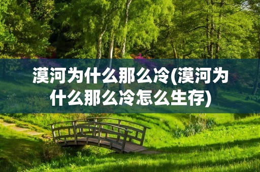 漠河为什么那么冷(漠河为什么那么冷怎么生存)