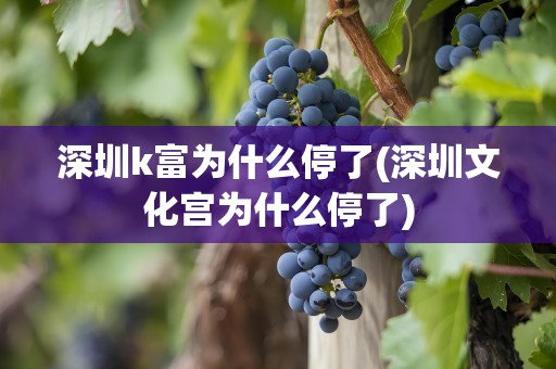 深圳k富为什么停了(深圳文化宫为什么停了)