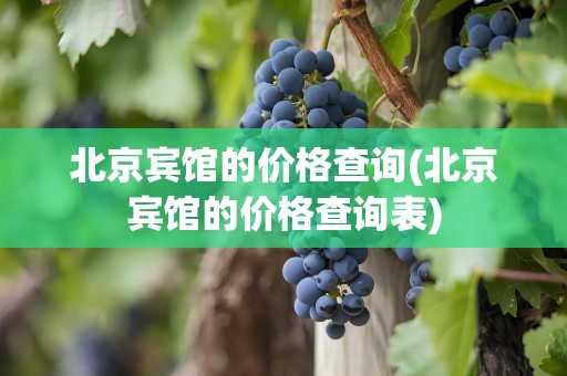 北京宾馆的价格查询(北京宾馆的价格查询表)