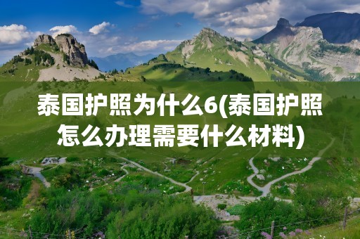 泰国护照为什么6(泰国护照怎么办理需要什么材料)