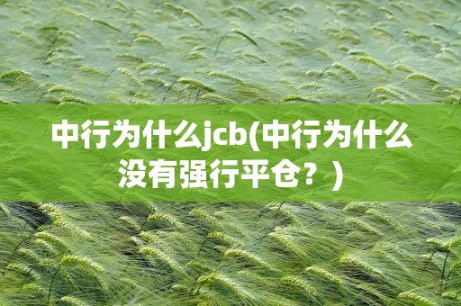 中行为什么jcb(中行为什么没有强行平仓？)