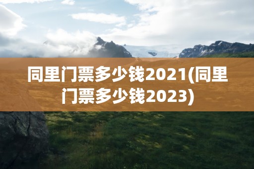 同里门票多少钱2021(同里门票多少钱2023)