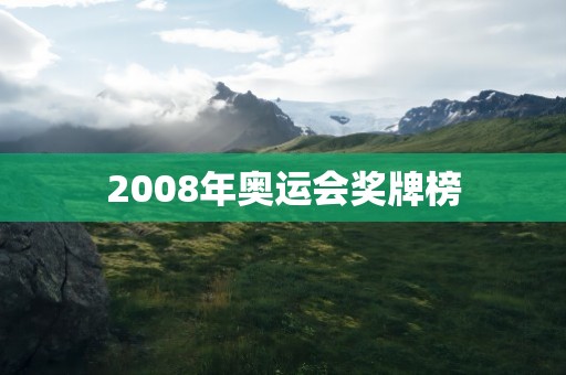 2008年奥运会奖牌榜