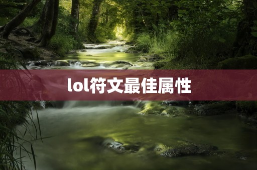 lol符文最佳属性