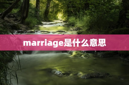 marriage是什么意思