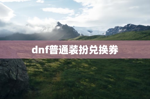 dnf普通装扮兑换券