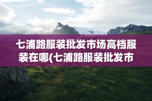 七浦路服装批发市场高档服装在哪(七浦路服装批发市场高档服装在哪里)